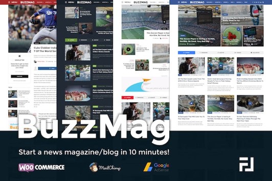 BuzzMag WordPress News Magazine/Blog Theme Preview